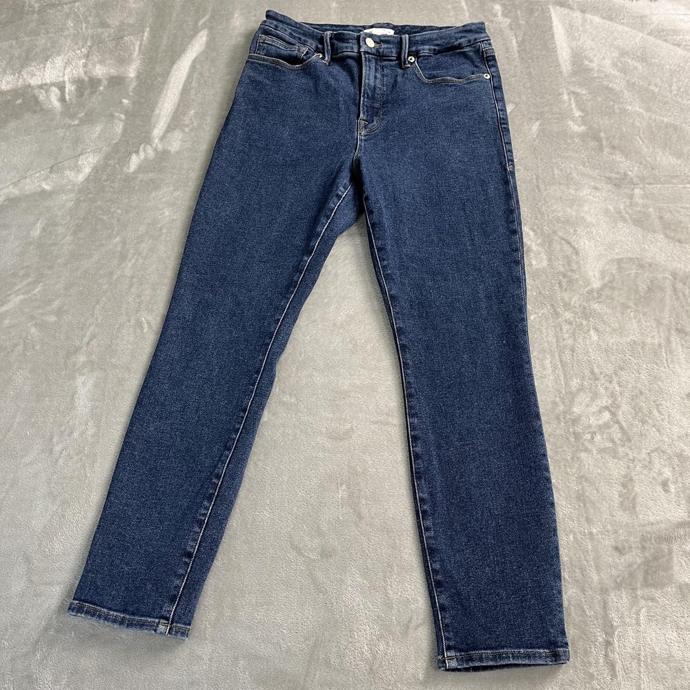 Good American Jeans Womens 8/29 Blue Medium Wash High Rise Skinny Stretch Denim